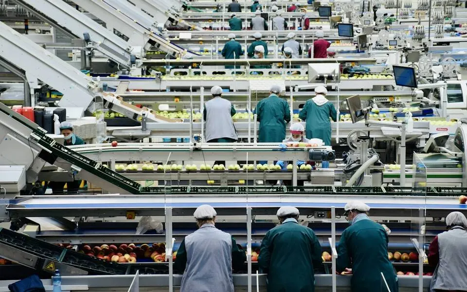 An industrial production line illustrating factory sourcing